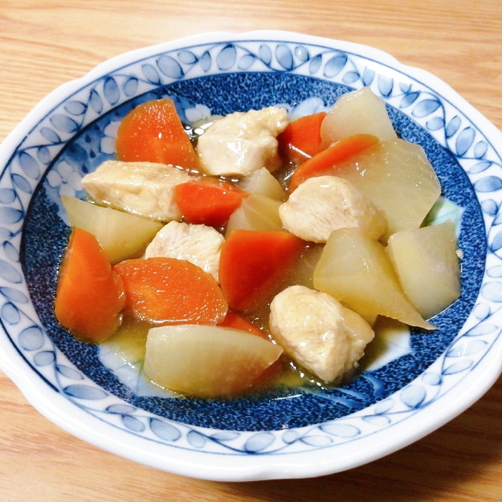 大根と鶏むね肉と人参の煮物